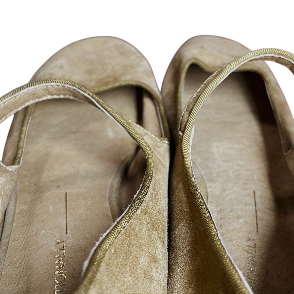 Intentionally Blank NWOB Olive Green Mustard Suede Kemp Mary Jane Shoes 8 - Picture 8 of 11